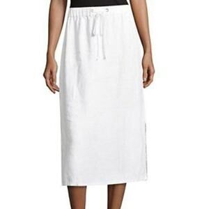 Eileen Fisher White Midi Skirt
